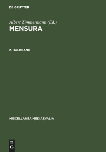 Mensura: 2. Halbbd