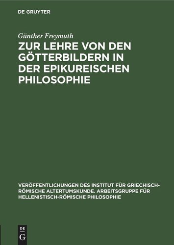 Zur Lehre von den Götterbildern in der epikureischen Philosophie