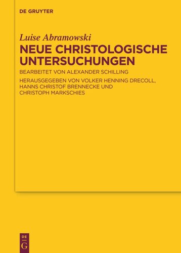 Neue Christologische Untersuchungen