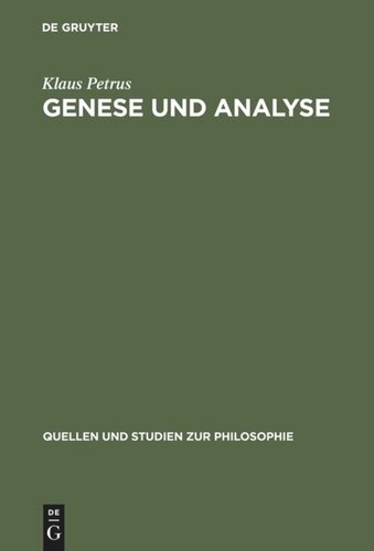 Genese und Analyse: Logik, Rhetorik und Hermeneutik im 17. und 18. Jahrhundert