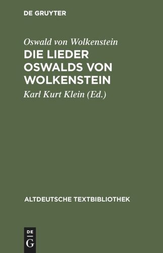 Die Lieder Oswalds von Wolkenstein