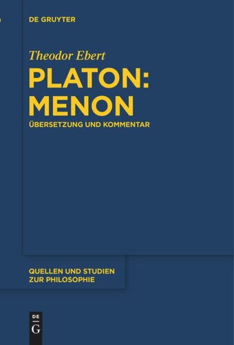 Platon: Menon: Übersetzung und Kommentar