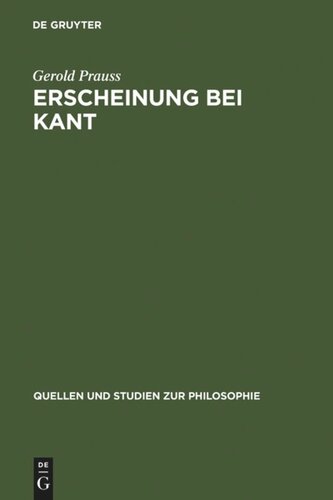 Erscheinung bei Kant: Ein Problem der 