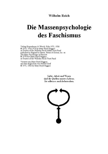 Die Massenpsychologie des Faschismus: Zur Sexualökonomie der politischen Reaktion und zur proletarischen Sexualpolitik
