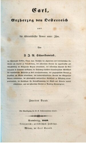Carl, Erzherzog von Österreich und die österreichische Armee unter ihm