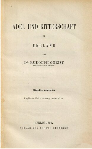 Adel und Ritterschaft in England