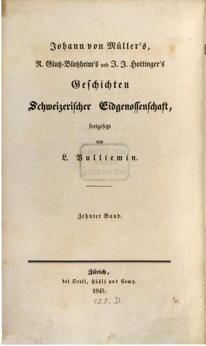 Geschichte der Eidgenossen während des 16. und 17. Jahrhunderts