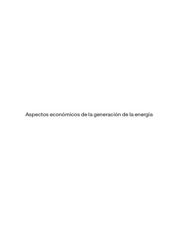 Aspectos económicos de la generación de la energía