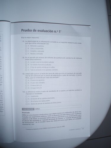 Ánalisis de estados financieros: Ejercicios y test
