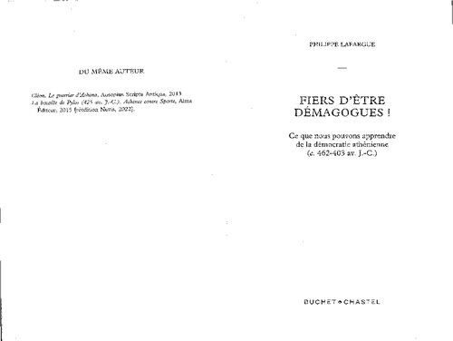 Fiers d'être démagogues!