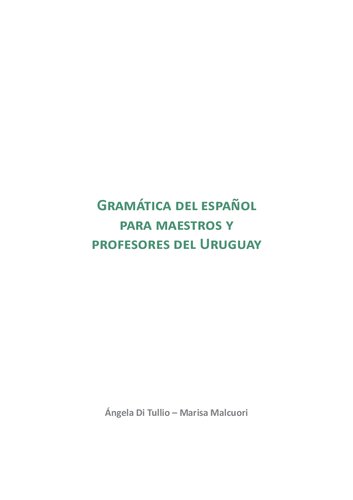 GramáƟca del español para maestros y profesores del Uruguay
