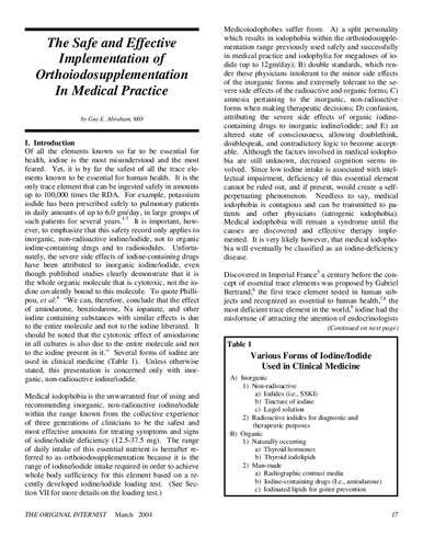 Professor Guy Abraham from UCLA : The Safe and Effective Implementation of Iodine supplementation - Orthoiodosupplementation In Medical Practice (12.5 mg Iodine per day)