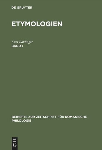 Etymologien: Band 1
