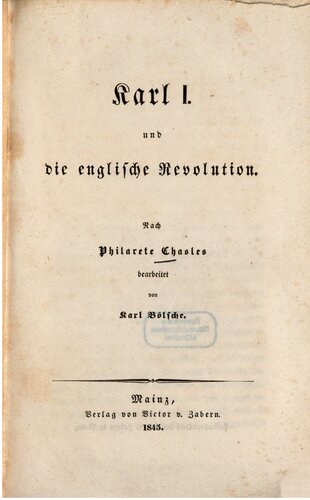 Karl I. und die englische Revolution