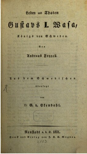 Leben und Taten Gustafs I. Wasa, Königs von Schweden