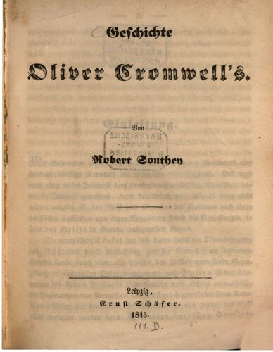 Geschichte Oliver Cromwells