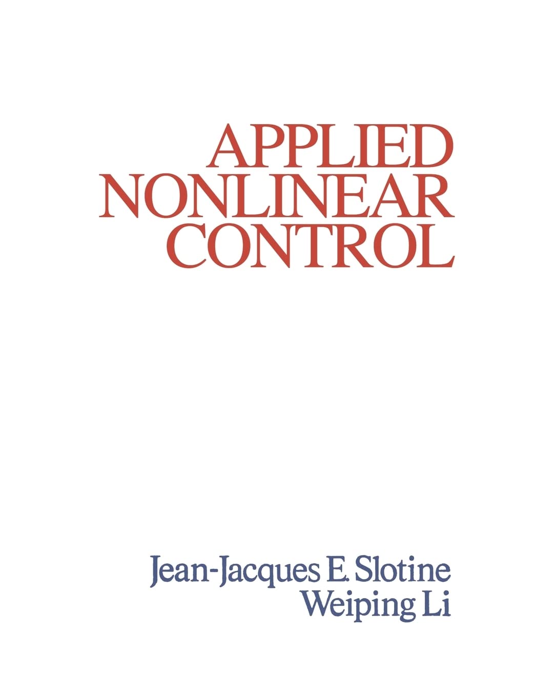 Applied Nonlinear Control