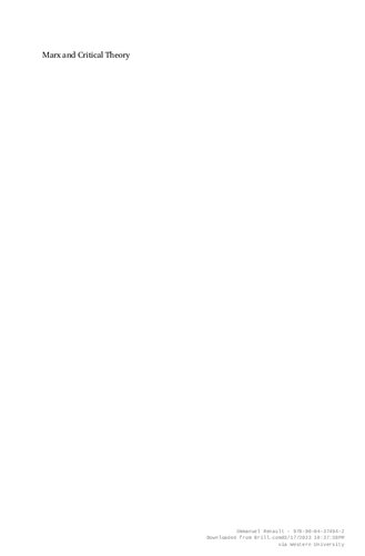 Marx and Critical Theory