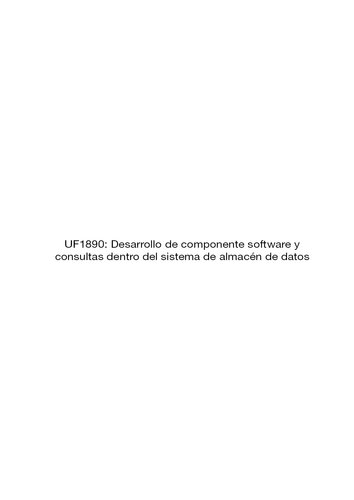 UF1890--Desarrollo de componente software y consultas dentro del sistema de almacén de datos