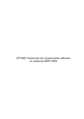 UF1889--Desarrollo de componente software en sistemas ERP-CRM