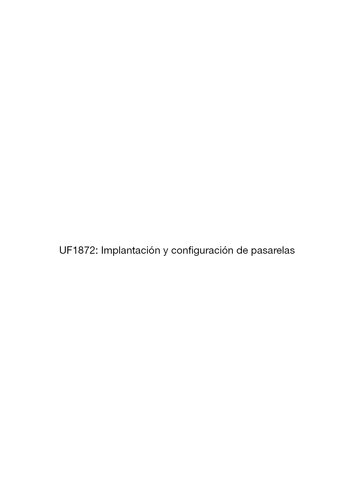 UF1872--Implantación y configuración de pasarelas