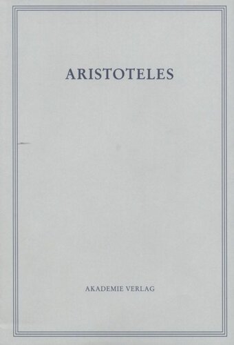 Aristoteles Werke. BAND 14/II Parva Naturalia II: De memoria et reminiscentia