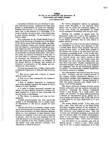 Iodine : Its Use in the Treatment and Prevention of Poliomyelitis and Allied Diseases by J. F. Edward, M.D.
