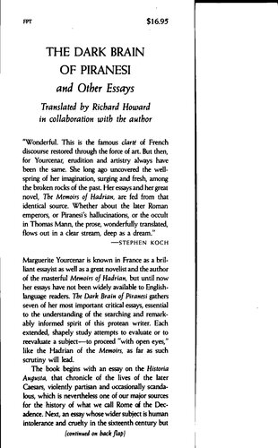The Dark Brain of Piranesi and Other Essays (Sous bénéfice d'inventaire)