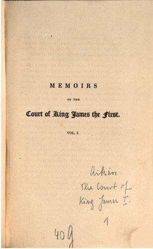 Memoirs of the Court of King James the First