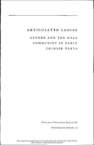 Articulated Ladies: Gender and the Male Community in Early Chinese Texts