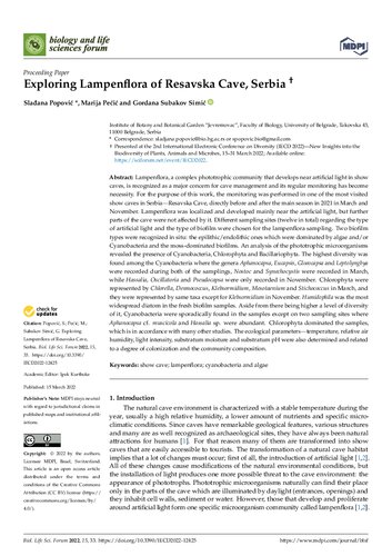 Exploring Lampenflora of Resavska Cave, Serbia