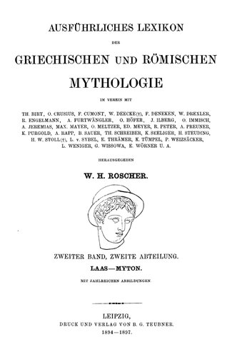 Ausführliches Lexikon der griechischen und römischen Mythologie 2.2 :  Laas–Myton