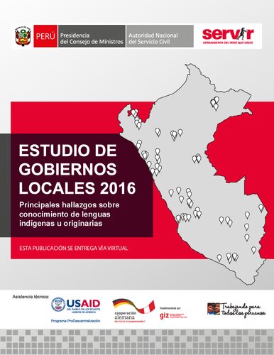 Estudio de gobiernos locales 2016. Principales hallazgos sobre conocimiento de lenguas indígenas u originarias (Perú)