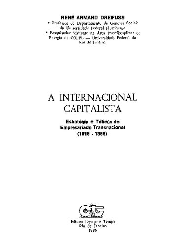 A internacional capitalista: estratégia e táticas do empresariado transnacional (1918-1986)
