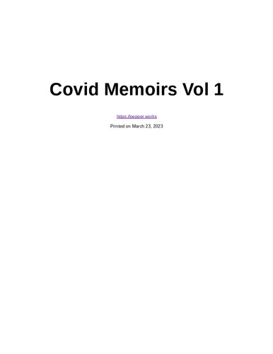 Covid Memoirs