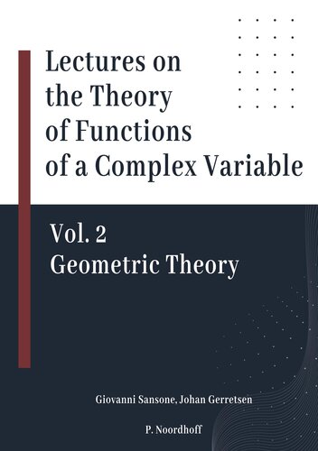 Lectures on the Theory of Functions of a Complex Variable: Volume II: Geometric Theory