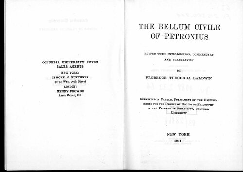 The Bellum Civile of Petronius