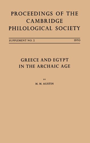 Greece and Egypt in the Archaic Age