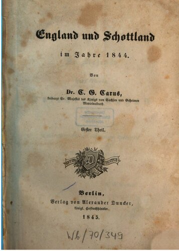 England und Schottland im Jahre 1844