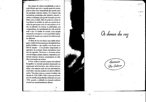 Os donos da voz: indústria fonográfica brasileira e mundialização da cultura