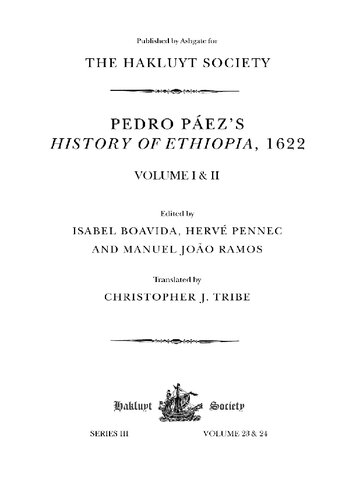 Pedro Páez's History of Ethiopia, 1622. Volumes I-II