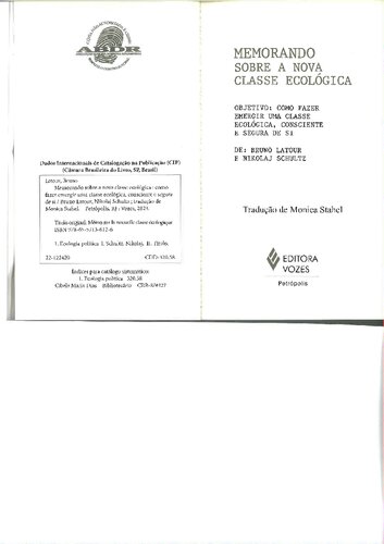 Memorando sobre a nova classe ecológica