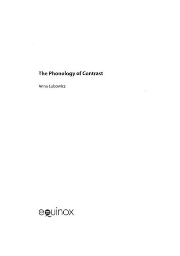 The Phonology of Contrast