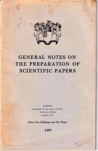 General Notes on the Preparation of Scientific Papers