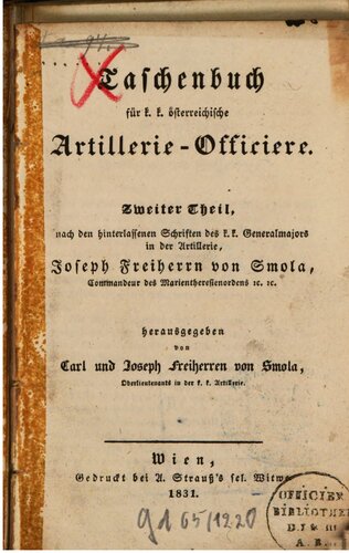 Taschenbuch für k. k. österreichische Artillerie-Offiziere