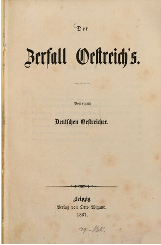 Der Zerfall Österreich's