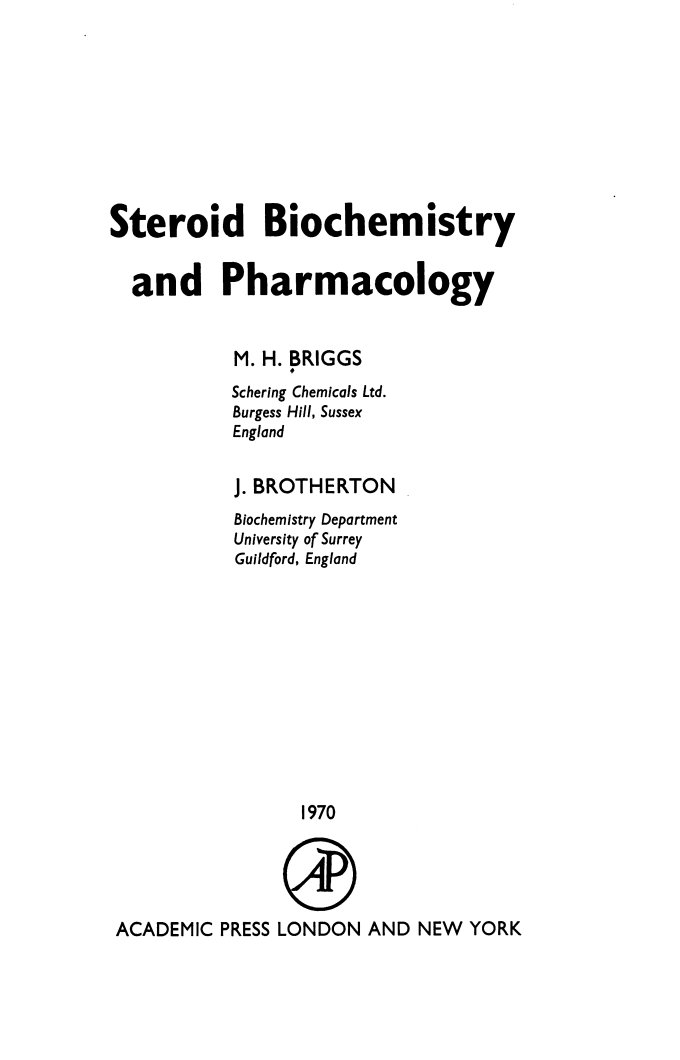 Steroid Biochemistry and Pharmacology