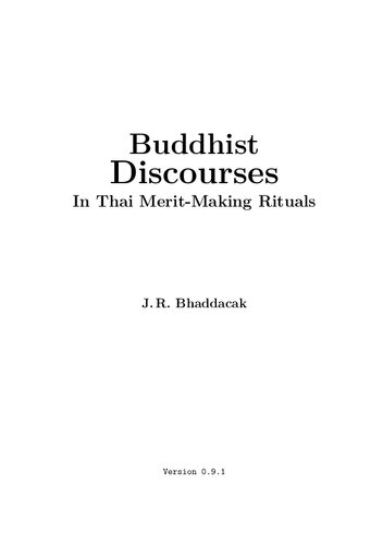 Buddhist Discourses in Thai Merit-Making Rituals