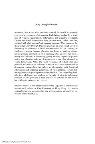 Unity Through Division: Political Islam, Representation and Democracy in Indonesia