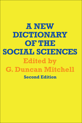 A New Dictionary of the Social Sciences